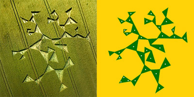 Charlbury Hill, Oxfordshire crop circle, aerial photo 32