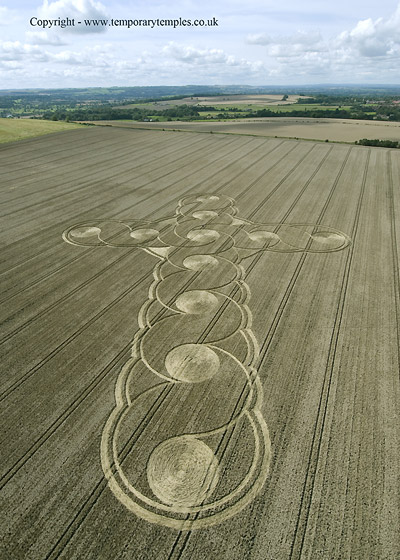 Etchilhampton Hill, Wiltshire crop circle, aerial photo 4