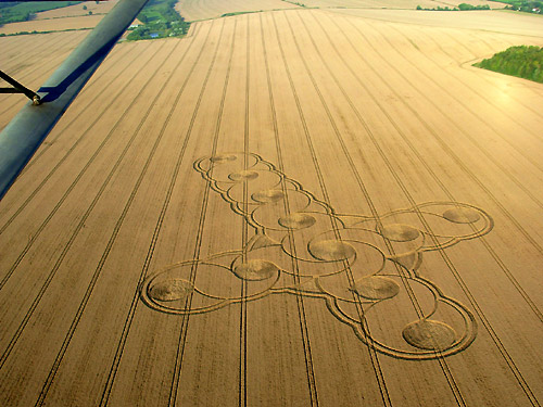 Etchilhampton Hill, Wiltshire crop circle, aerial photo 25
