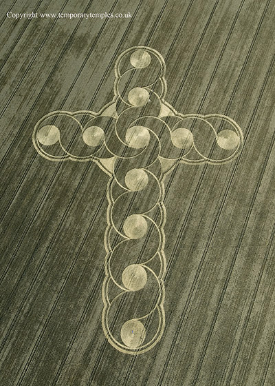 Etchilhampton Hill, Wiltshire crop circle, aerial photo 2