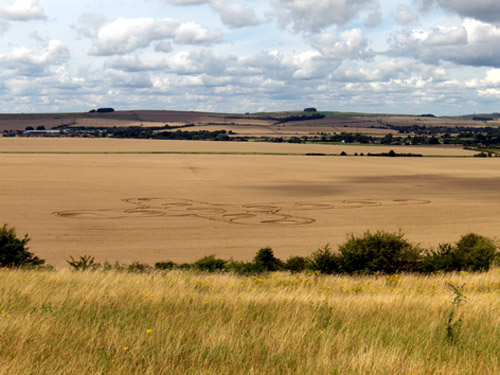 Etchilhampton Hill, Wiltshire crop circle, aerial photo 27