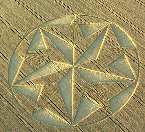 Etchilhampton Hill (3), Wiltshire crop circle, aerial photo 3