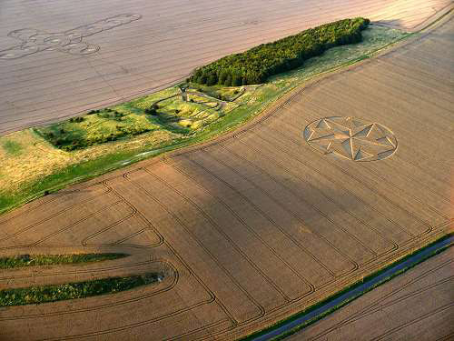 Etchilhampton Hill (3), Wiltshire crop circle, aerial photo 7