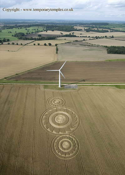 Watchfield Wind Farm, Oxfordshire crop circle, aerial photo 11