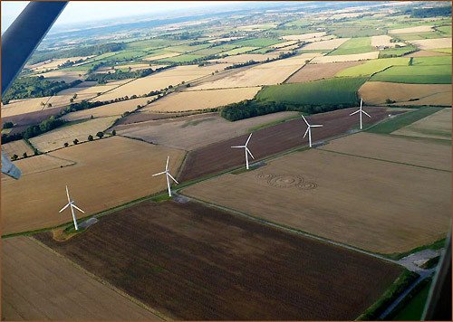 Watchfield Wind Farm, Oxfordshire crop circle, aerial photo 14