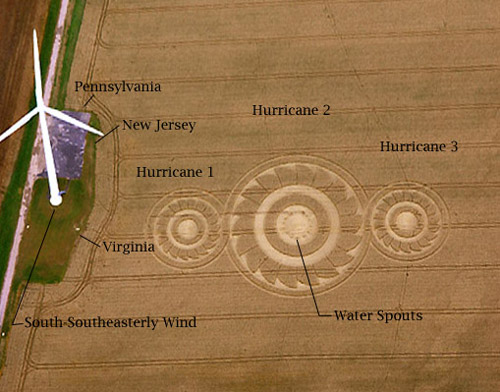 Watchfield Wind Farm, Oxfordshire crop circle, aerial photo 53