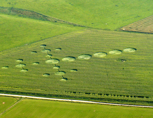 Avebury Down, Wiltshire crop circle, aerial photo 7