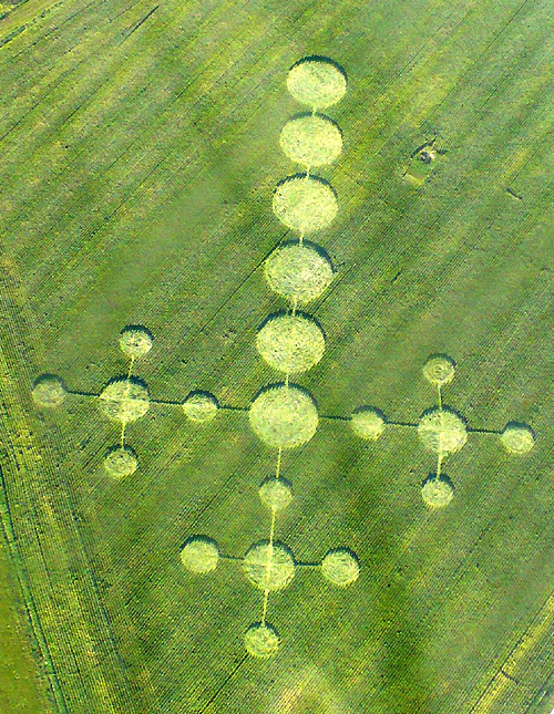 Avebury Down, Wiltshire crop circle, aerial photo 5