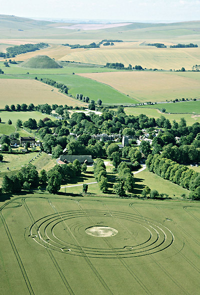 Avebury Manor (2), Wiltshire crop circle, aerial photo 2