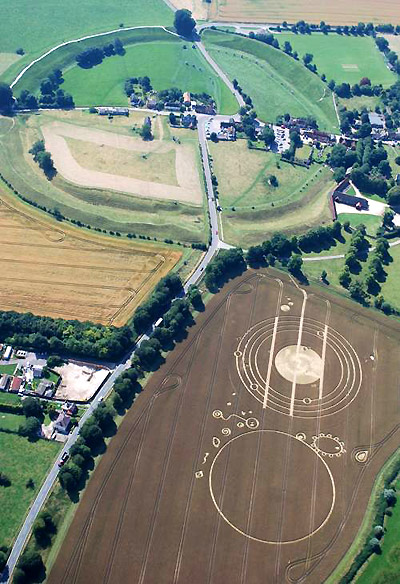Avebury Manor, Wiltshire crop circle, aerial photo 2
