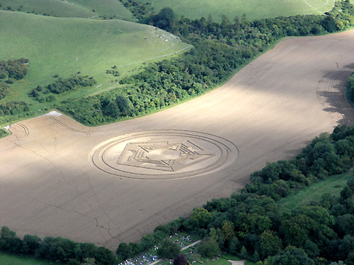 Barton Le Clay, Bedfordshire crop circle, aerial photo 5