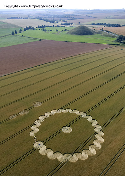Beckhampton, Wiltshire crop circle, aerial photo 2
