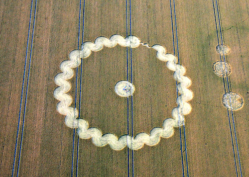 Beckhampton, Wiltshire crop circle, aerial photo 3