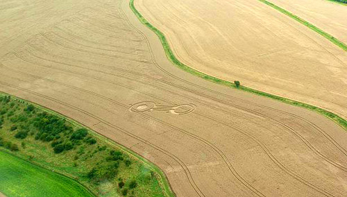 Cheesefoot Head, Hampshire crop circle, aerial photo 4