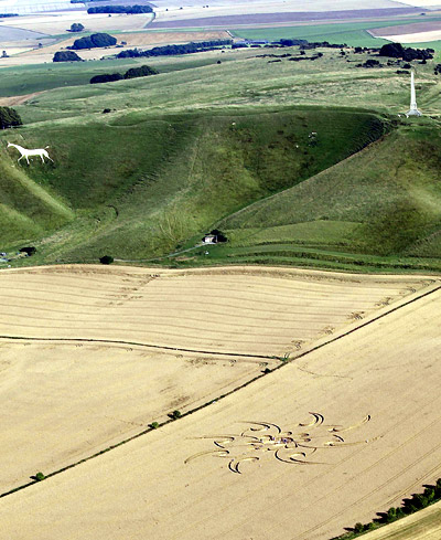 Cherhill, Wiltshire crop circle, aerial photo 16