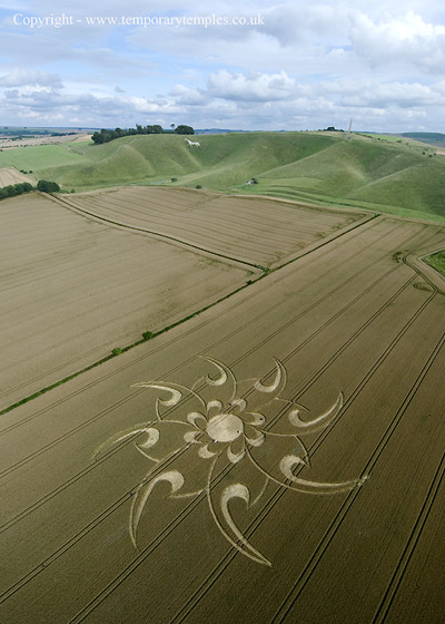 Cherhill, Wiltshire crop circle, aerial photo 7