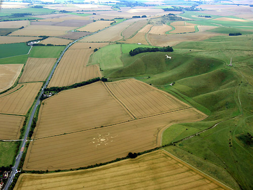 Cherhill, Wiltshire crop circle, aerial photo 2
