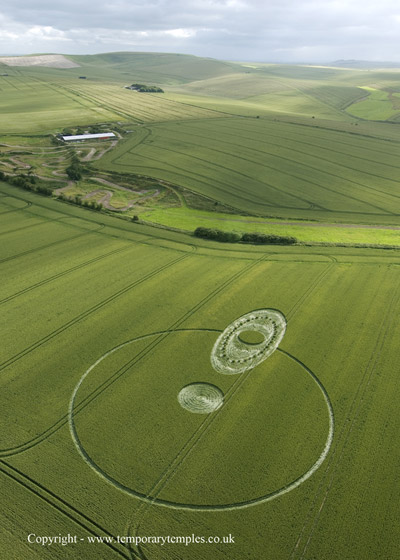 East Field, Wiltshire crop circle, aerial photo 52