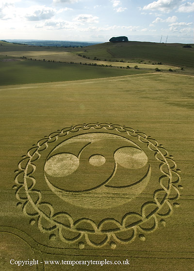 Furze Knoll, Wiltshire crop circle, aerial photo 9