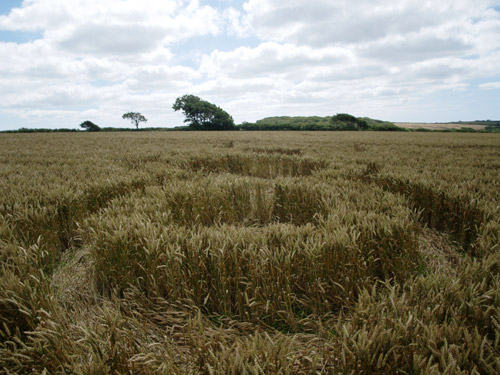 Helston, Cornwall crop circle, aerial photo 2