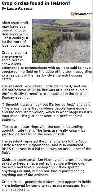 Helston, Cornwall crop circle, aerial photo 5