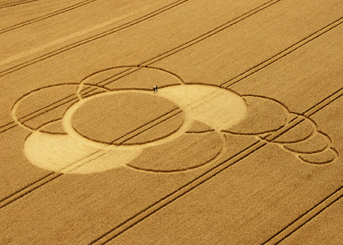 Hens Wood, Wiltshire crop circle, aerial photo 2