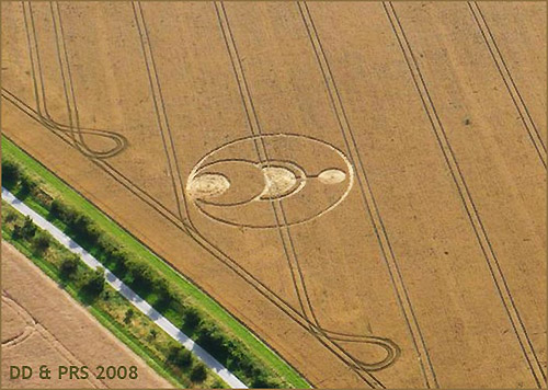 Allington Down, Wiltshire crop circle, aerial photo 2