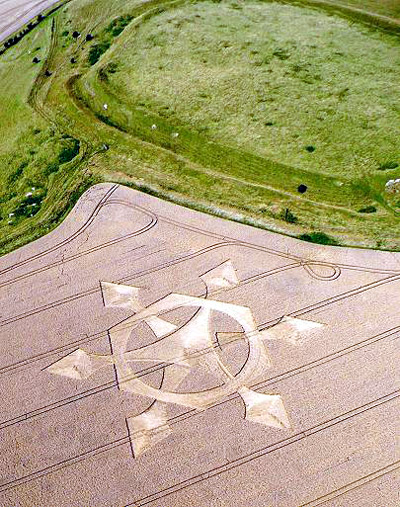 Liddington Castle, Wiltshire crop circle, aerial photo 3