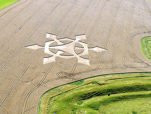 Liddington Castle, Wiltshire crop circle, aerial photo 4