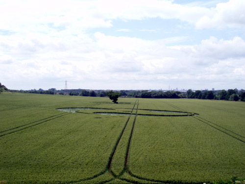 Nettle Hill, Warwickshire crop circle, aerial photo 5