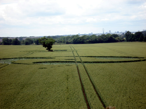 Nettle Hill, Warwickshire crop circle, aerial photo 8