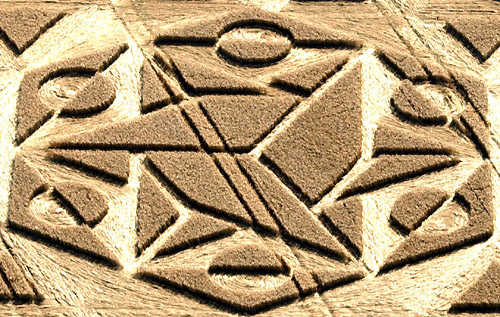 Oliver’s Castle, Wiltshire crop circle, aerial photo 3