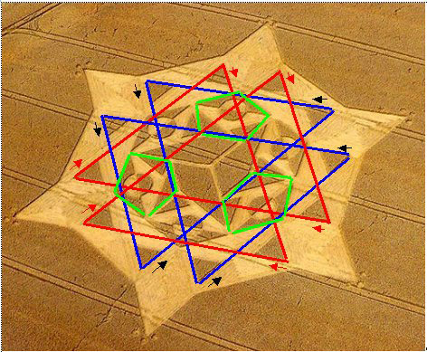 Oliver’s Castle, Wiltshire crop circle, aerial photo 46