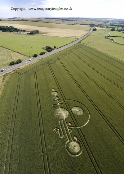 The Sanctuary, Wiltshire crop circle, aerial photo 4