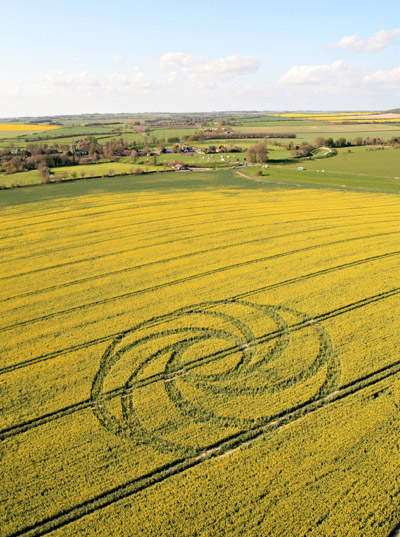 Waden Hill, Wiltshire crop circle, aerial photo 5