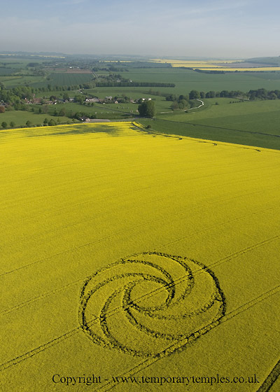 Waden Hill, Wiltshire crop circle, aerial photo 2
