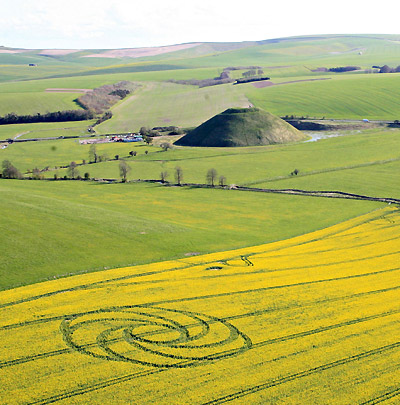 Waden Hill, Wiltshire crop circle, aerial photo 4