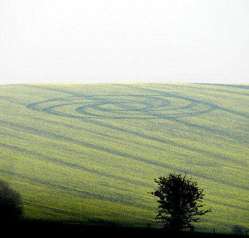 Waden Hill, Wiltshire crop circle, aerial photo 11