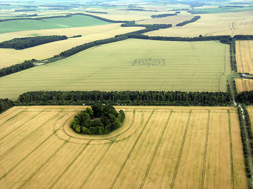 Wayland Smithy, Oxfordshire crop circle, aerial photo 3
