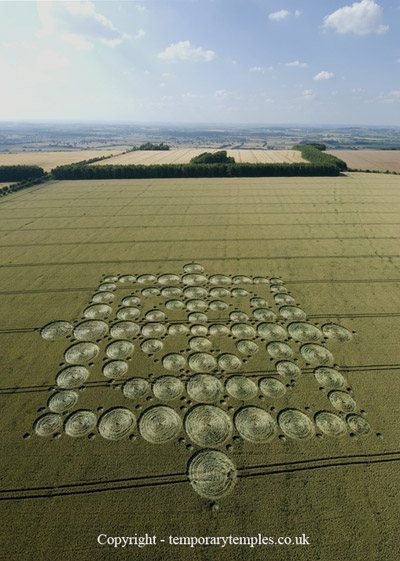 Wayland Smithy, Oxfordshire crop circle, aerial photo 13