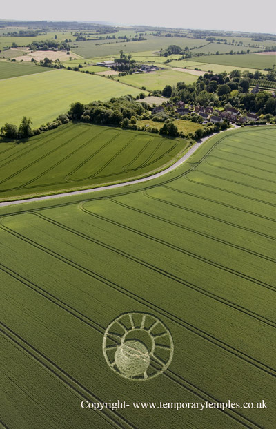 Winterbourne Bassett, Wiltshire crop circle, aerial photo 3