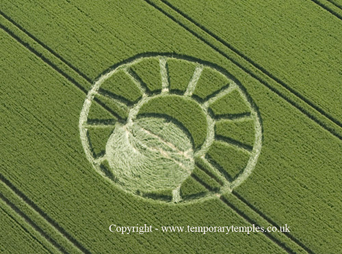 Winterbourne Bassett, Wiltshire crop circle, aerial photo 2