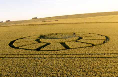Winterbourne Bassett, Wiltshire crop circle, aerial photo 5