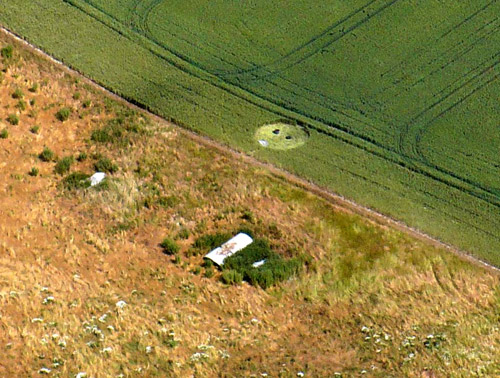 Baltic Farm, Wiltshire crop circle, aerial photo 2