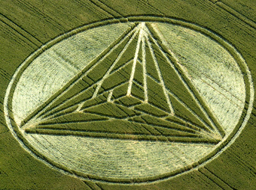 Chesterton Windmill, Warwickshire crop circle, aerial photo 4