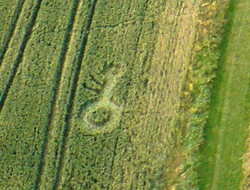 Chesterton Windmill, Warwickshire crop circle, aerial photo 6