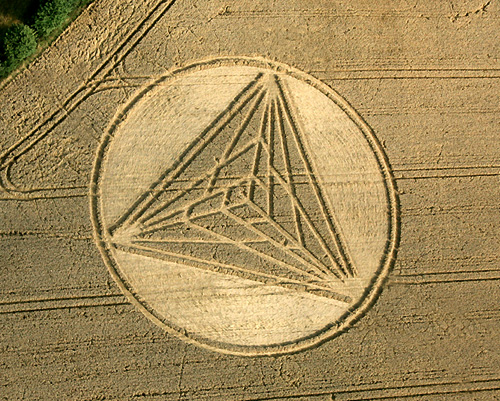 Chesterton Windmill, Warwickshire crop circle, aerial photo 11