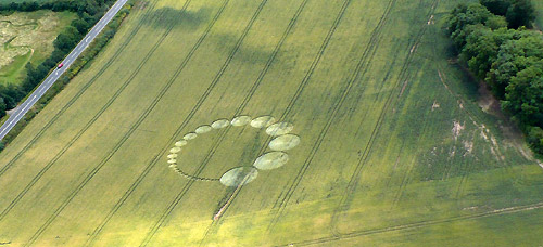 Radford Hill, Warwickshire crop circle, aerial photo 4
