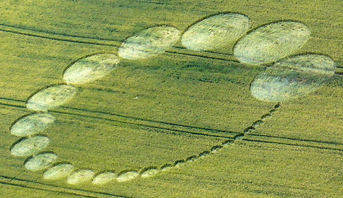 Radford Hill, Warwickshire crop circle, aerial photo 2