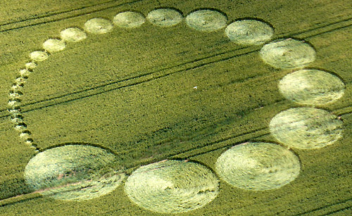Radford Hill, Warwickshire crop circle, aerial photo 3
